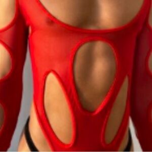 Never worn LEAK NYC Red bodysuit